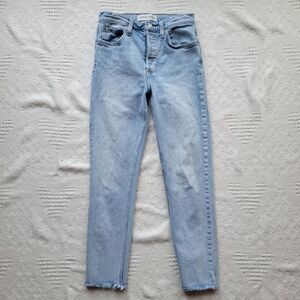 Denim Forum, The Yoko High Rise Slim 28L Organic Cotton Casual Jeans- Light Wash